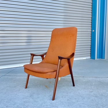 Mid-Century Modern Møre Lenestol Fabrikk "Klarinett" Teak Lounge Chair 
