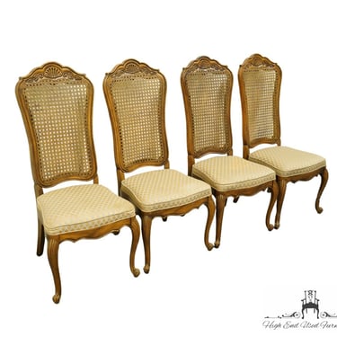 HIGH END Set of 4 Country French Provincial Cane Back Dining Side Chairs 