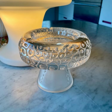 Vintage 1960s Art Glass Mushroom Ashtray Psychedelic Magic Footed Dish Flip Vase Mid-Century 