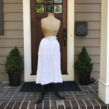 Antique Provence Knit Skirt, Handmade, French Farmhouse, Summer Beach Wear 