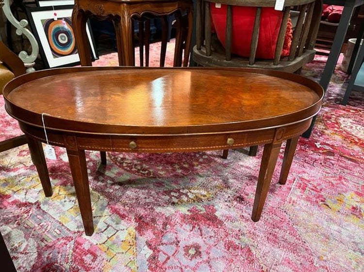 Mahogany inlay coffee table with a drawer
38.6” x 20” x 17”
Call 202-232-8171 to purchase
