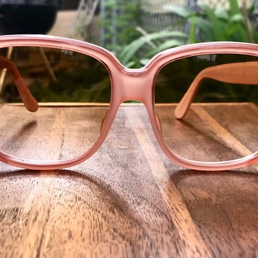 Vintage Sunglasses France Pink Square Frame Gradient Lens 70s 80s Mob Hip Hop Fashion 