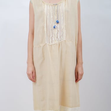 1920s Flapper Era Cotton Bibbed Slip Dress