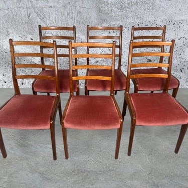 Set Of 6 Mid Century Modern Teak Chairs By G Plan Ladder Back 