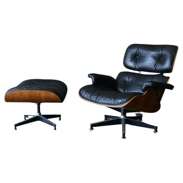 Eames Rosewood Lounge Chair and Ottoman, circa 1971