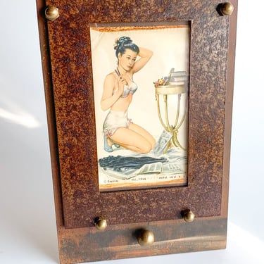 Vintage Primping Woman Brass Artwork