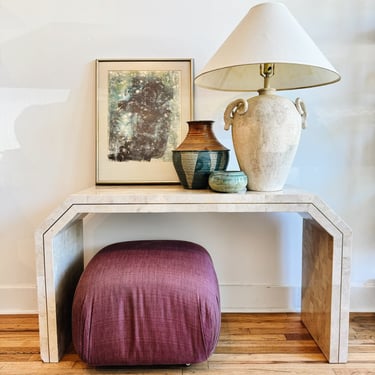 Tessellated Stone Waterfall Console Table