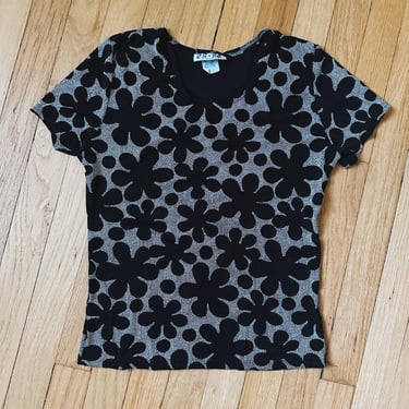 Vintage Y2K Floral Patterned Top | Size LG 