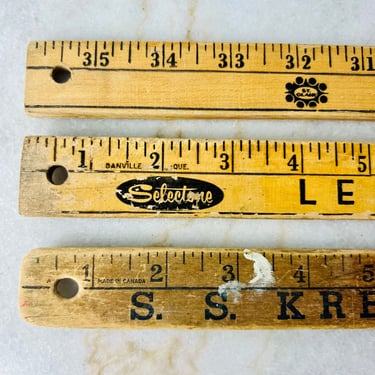 Vintage Yard Stick, wood, various styles, S.S. Kresge, St Clair, Selectone, Made in Canada, for measuring stick, wallpaper, home decor, gift 