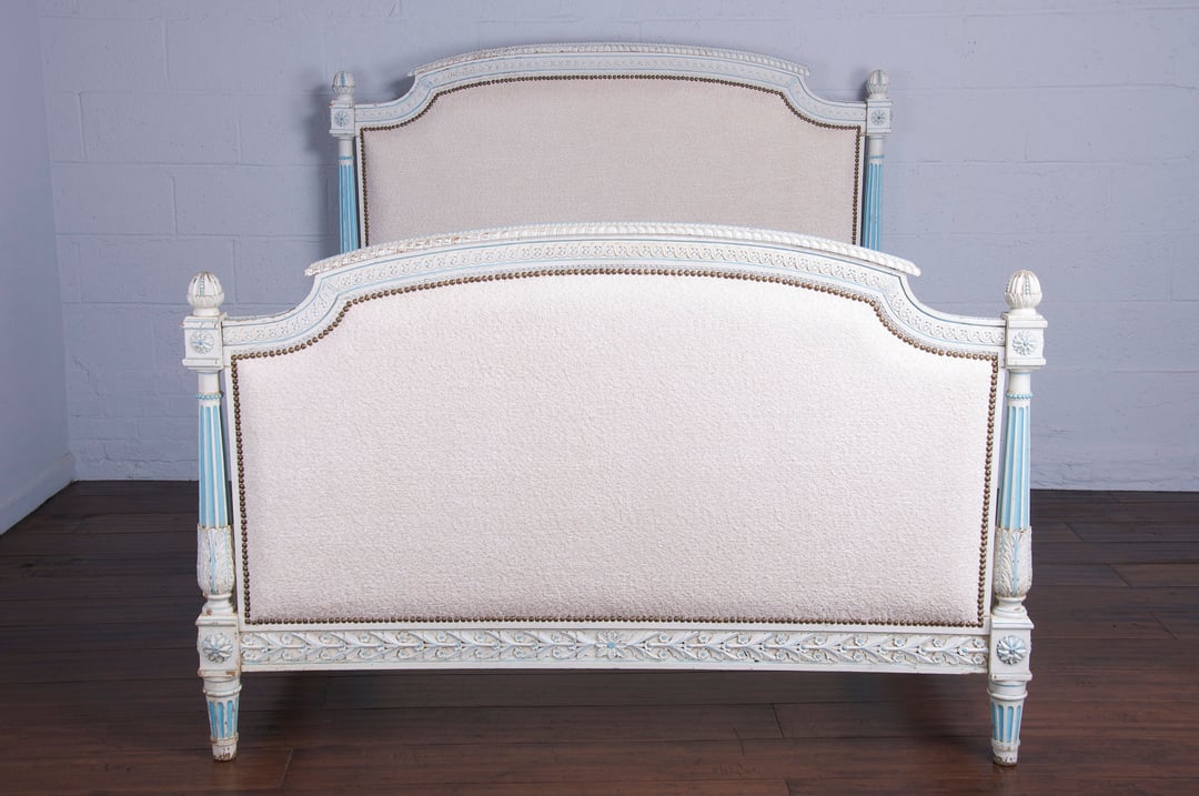 Antique French Parisian Louis XVI Style Painted Fullsize Bedframe W ...