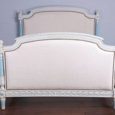 Antique French Parisian Louis XVI Style Painted Fullsize Bedframe W ...