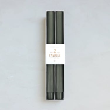 Fancy Taper Candles in Moss