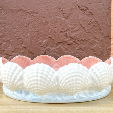 White and Pink Shell Cachepot