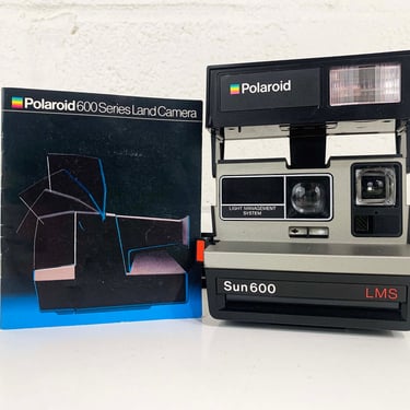 Vintage Polaroid Sun Camera 600 Flash LMS Instant Film Photography Tested Working Testing Working Black Gray Polaroid Originals 1980s 