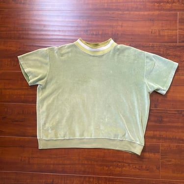 Vintage 1960’s Green Velvet Short Sleeve Shirt 