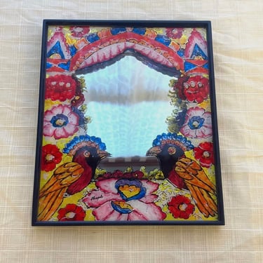 Hand Painted Floral Mirror