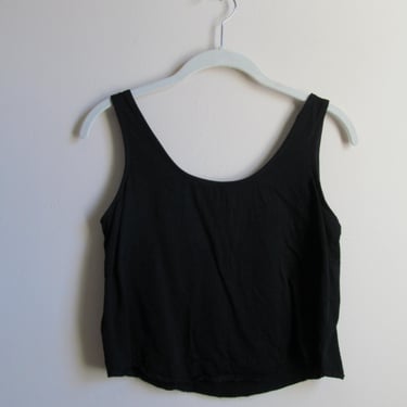 90s Black Cropped Tank Top XS S 34 Bust 