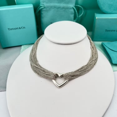 Tiffany Multi-Chain Heart Necklace 