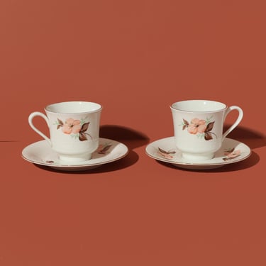 Vintage Tea Cups Set, Monopoli Porcellana D'italia Tea Cup Set 