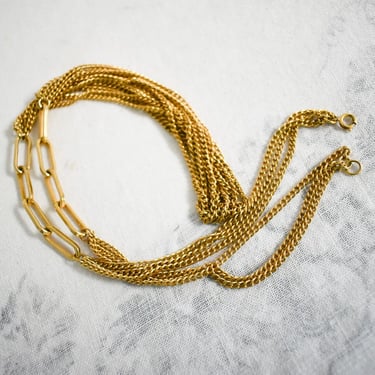 1970s Gold Multi Chain Necklace 