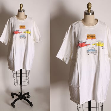 1990s White Single Stitch Short Sleeve 1955 1956 1957 Chevy Bel-Air Car T-Shirt by Oneita -XXL 