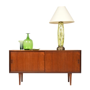 Danish Modern Teak Credenza Retailed Thru Illums Bolighus