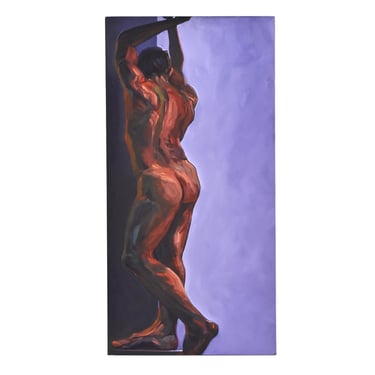 Portrait Posterior of Nude Man Oil Painting Lenell Chicago Artist 