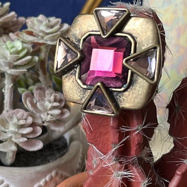 FABULOUS Statement Ring, Glass Faceted Stones, Chunky Oversized, Vintage 80s 90s 