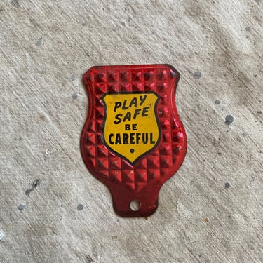 Vintage NOS ‘Play Safe and Be Careful’ License Plate Topper 