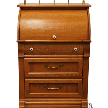 PULASKI FURNITURE Keepsakes Collection Golden Oak 27" Petite Roll Top Desk 