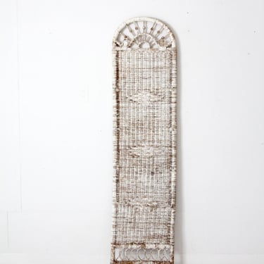 antique white wicker wall panel 