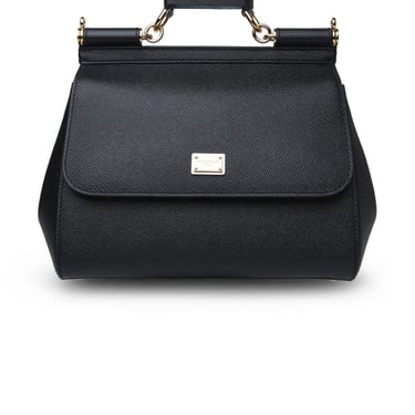 Dolce & Gabbana Woman Large Black Leather Sicily Bag