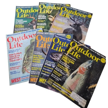 1986 (7) Outdoor Life Magazine Deer Hunting Fishing Bass Trout When to Fish Hunt 