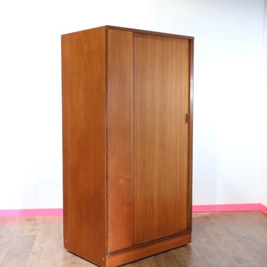 Mid Century Modern Teak Vintage Armoire Wardrobe by Austinsuite Danish Style- Mid Century Furniture - Vintage Furniture - Modern Furniture 