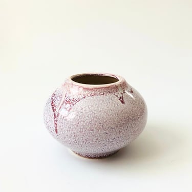 Fuchsia and White Studio Pottery Vase 