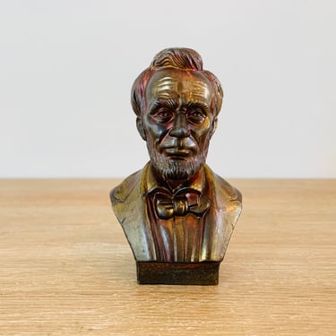 Vintage Cast Metal Abraham Lincoln President Bust 