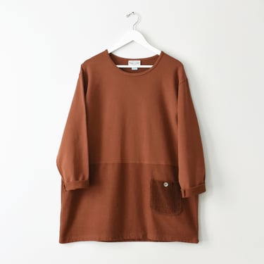 vintage rust cotton pullover shirt, 90s oversized sweatshirt 