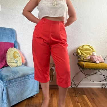 1950s Coral Side Zip Pykettes Pedal Pushers size Large 