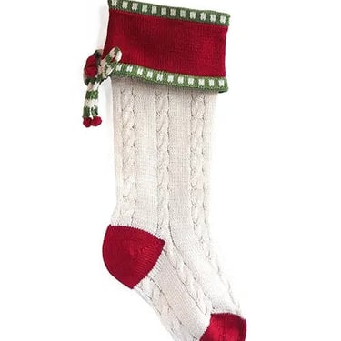 Cable-Knit Bow Stocking