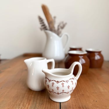 vintage ironstone creamer pitcher bone dishes choice brown transferware Hall China bean pot 