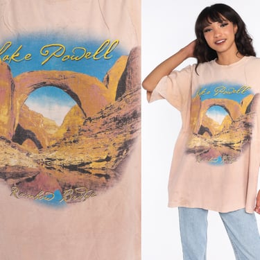 Lake Powell Shirt Y2K Colorado River TShirt Vintage Retro Graphic Shirt Screen Print 00s t shirt Tan Extra Large xl 