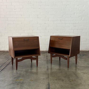 Walnut Nightstands by American of Martinsville - Pair 