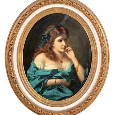 Anton Ebert Portrait of a Woman Oil on Canvas