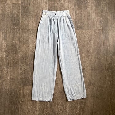 1930s 1940s jeans . vintage 30s light blue sportswear pants . size xs 