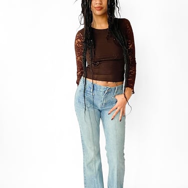 Y2K Front Pocket Flare Jeans, sz. S