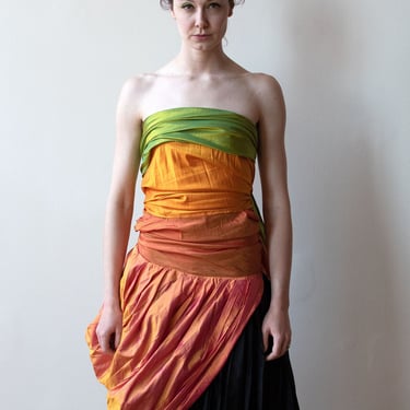1990s Sculptural Silk Dress 