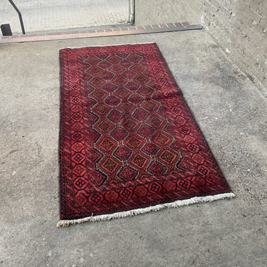 Red Ground Oriental Rug 76" X 41"