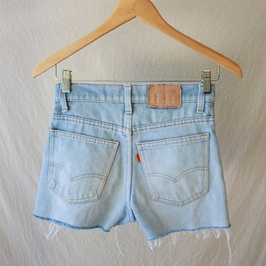 80s Levis Orange Tab Light Wash Cutoff Denim Shorts Size XXS / XS 