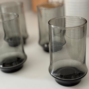 Vintage Smoke Grey Libbey Impromptu Tumblers - Set of 6 