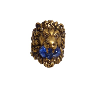 GUCCI- NIB Jeweled Lion Head Ring